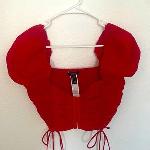 Puff Sleeved Crop Top